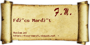 Föcs Marót névjegykártya